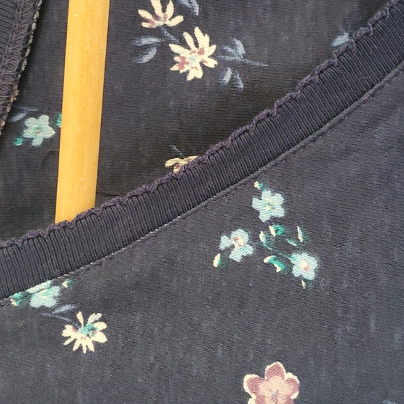 NWOT Dream Co. Sleepwear 2 pcs Short Sleeve Navy Floral print 1X 22/24 - Picture 5 of 7